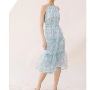Fab'rik Halter Floral Midi Dress in Size Small